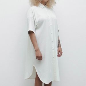 Laurs Kemp Morgan Shirtdress in Rice Raw Silk Noil